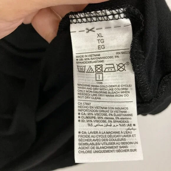 New Old Navy Black‎ Soft Stretch Lace Up Long Sleeve Casual Top XL - Picture 6 of 8